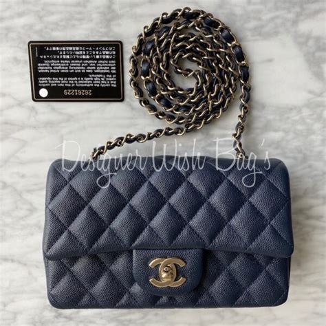 chanel mini rectangular caviar navy